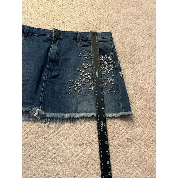 Free People Denim Jewel Mini Skirt - Picture 5 of 7